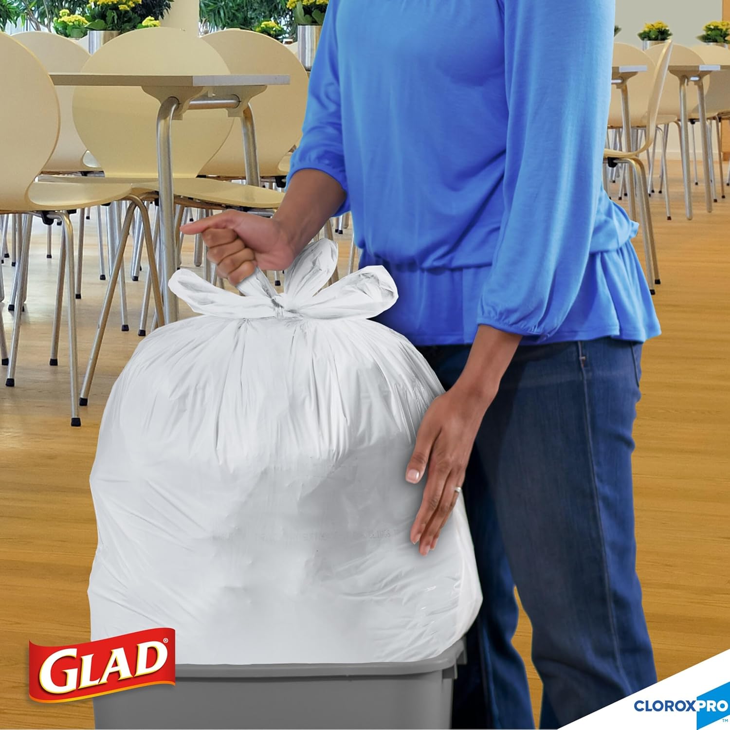 Glad CloroxPro Quick-Tie Tall Kitchen Trash Bags, 13 Gallon, 200 Count, Package May Vary