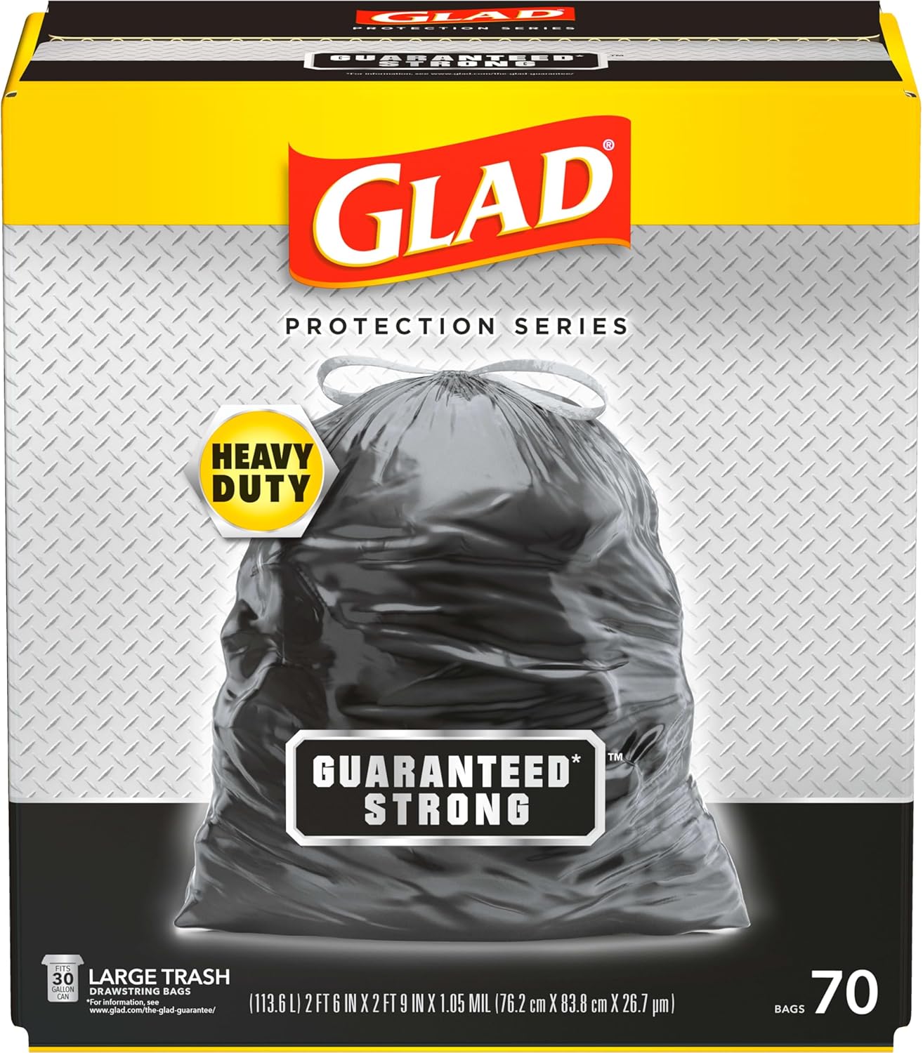 Glad ForceFlex Heavy Duty Trash Bags With Clorox, Mountain Air, 30 Gal, 50 Ct