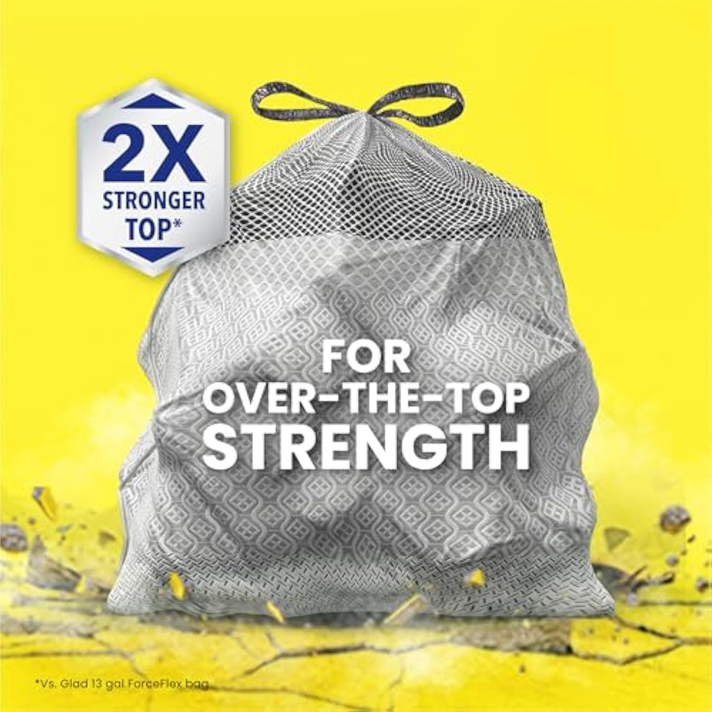 Glad ForceFlex MaxStrength Kitchen Trash Bags, 20 Gal, Fresh Clean Febreze, 80 Ct (Package May Vary)