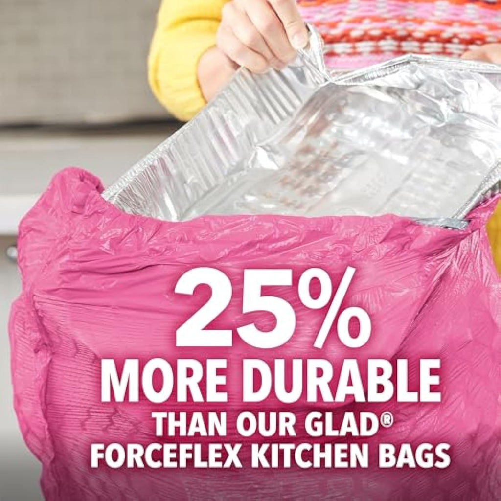 Glad ForceFlex MaxStrength Kitchen Trash Bags, 13 Gal, Bahama Bliss Febreze, 90 Ct