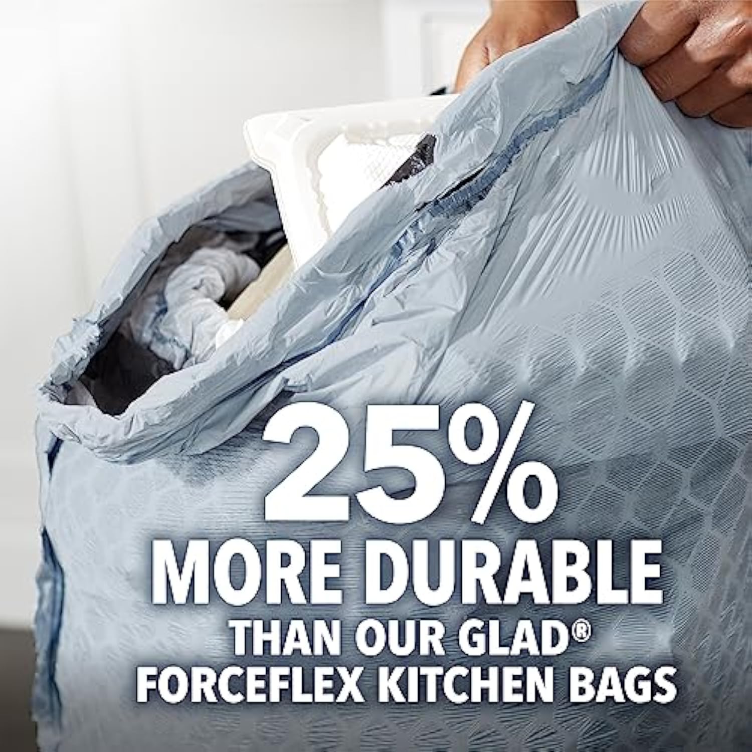 Glad ForceFlex MaxStrength with Clorox Tall Kitchen Trash Bags, 13 Gal, 34 Ct (Package May Vary)