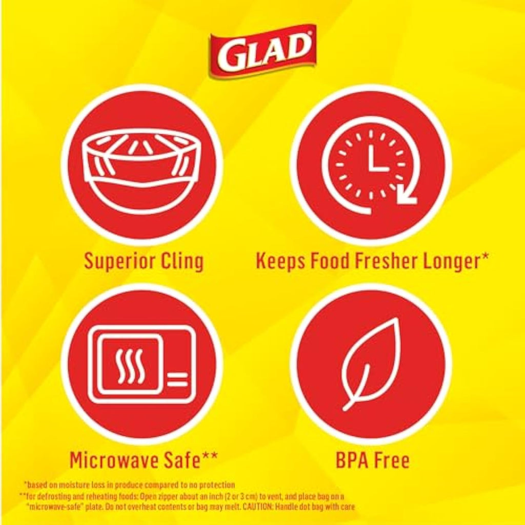Glad Cling ‘N Seal Plastic Food Wrap, 200 Square Foot Roll, Pack of 12, Pack May Vary