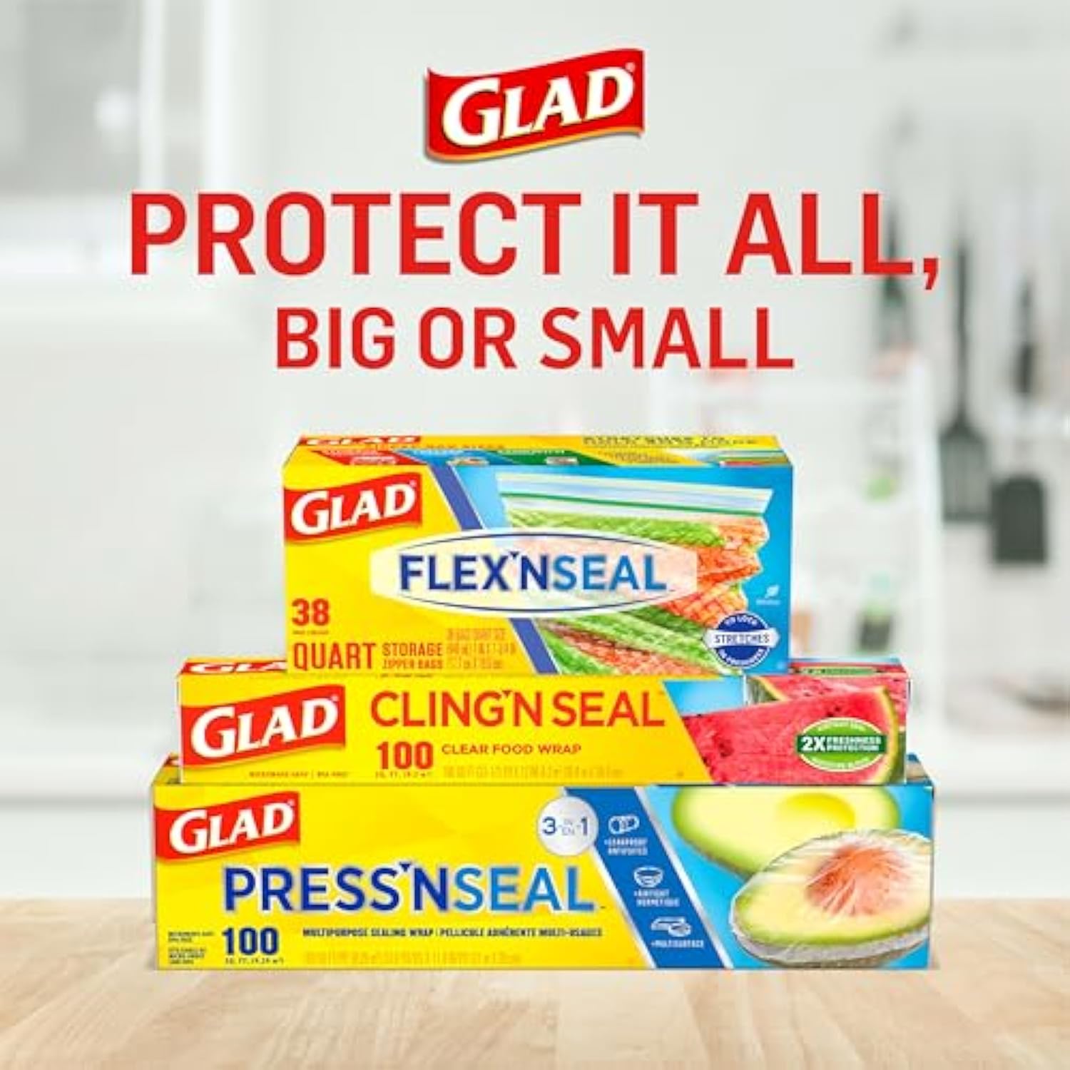 Glad Zipper Food Storage Plastic Bags, Snack, 50 Count (Packaging May Vary)