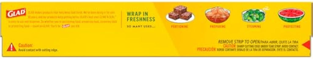 Glad Cling ‘N Seal Plastic Food Wrap, 200 Square Foot Roll, Pack of 12, Pack May Vary